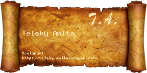 Teleky Anita névjegykártya